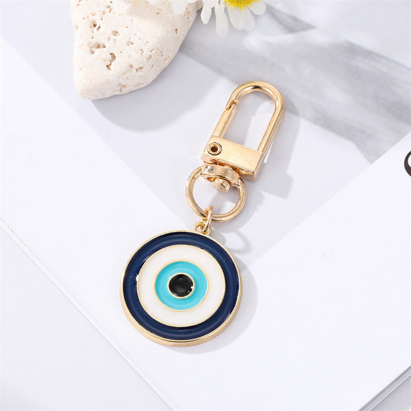 Wholesale Irregular Devil's Eye Metal Keychains